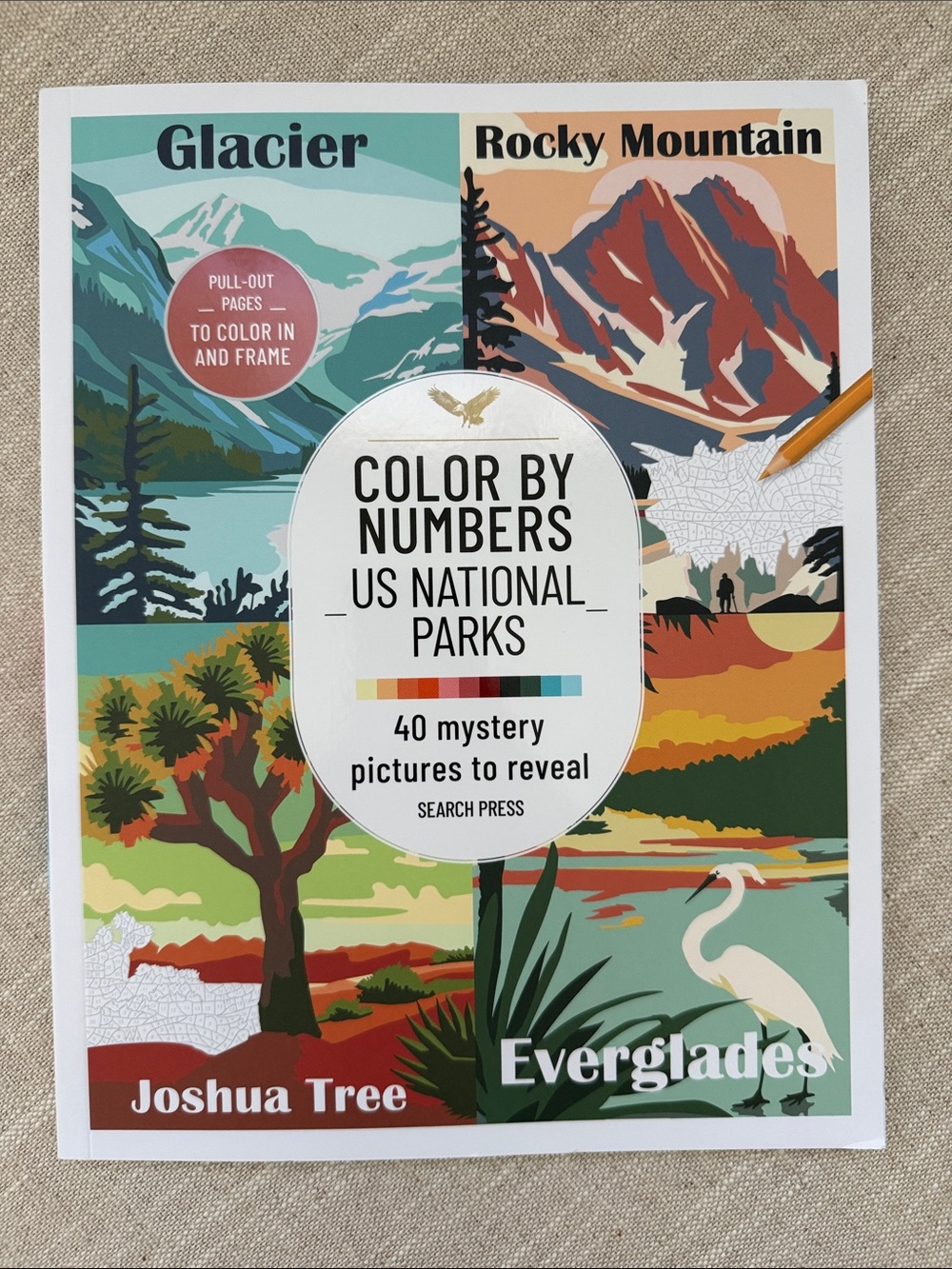 Color by Numbers US National Parks Retro Travel Posters Coloring Book